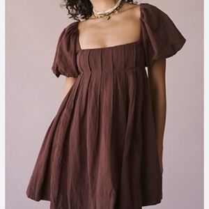 Free People Brown Marina Mini Dress